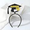 Celebrate Graduation Cap Headband Non-slip Colorful Bachelor Cap Hair Hoop Personality Shiny Doctoral Hat Headdress