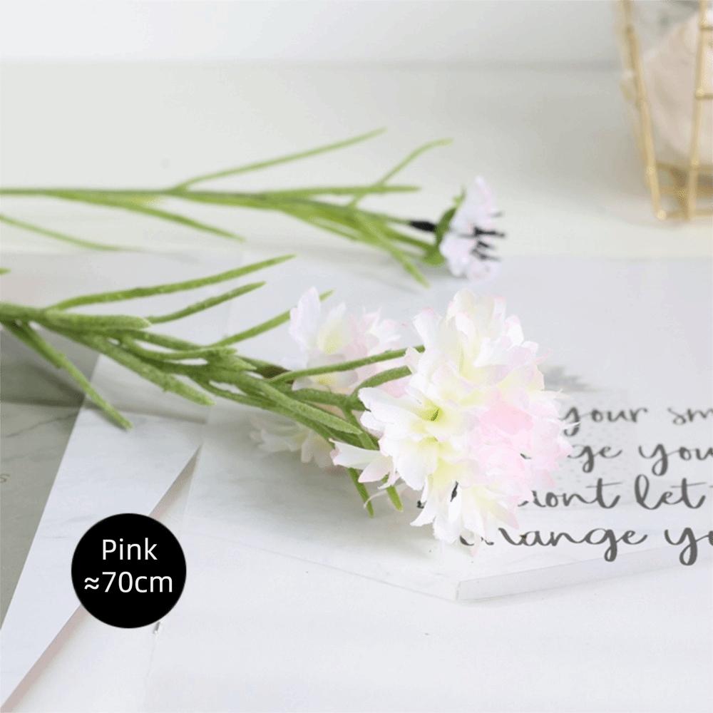 3 Forks/Bouquet Long Branch Artificial Flower Starry Cornflower Blue Color Silk Cornflower Silk Material Fake Flowers