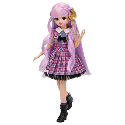 Takara Tomy Plastic Licca-chan Doll Rainbow Curl Licca-chan Dress-up Play Toy for Girls Ages 3 and Up