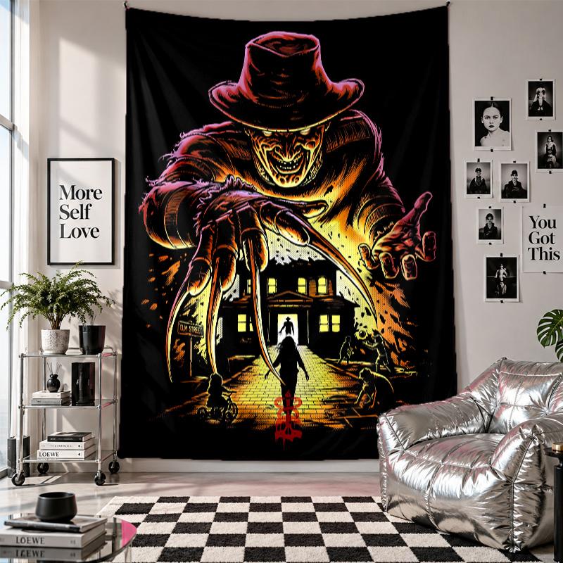 Wall TapestryA Nightmare on Elm Street Freddy Krueger Art Hanging Cloth Decorative Background Cover for Room Decoration