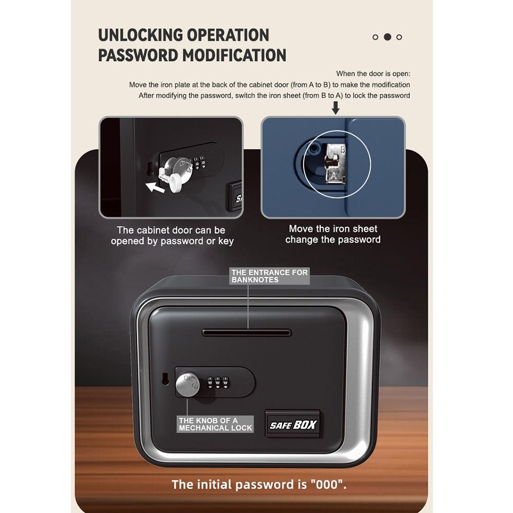 Password Lock Mini Safe Box Coin Bill Slot Cash Can Funny Mini ATM  Children Savings