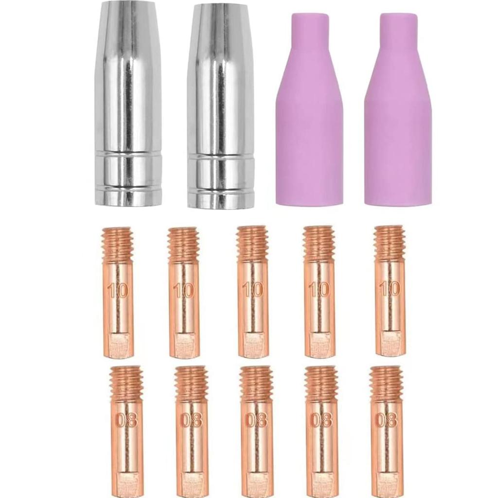 Lndb 14 шт. Комплект принадлежностей для сварочного пистолета MIG, комплект расходных материалов для сварочного аппарата, наконечник, наконечник, горелка, керамическое сопло, полуавтомат, полуавтомат