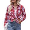 Autumn and Winter Casual and Fashionable Loose Checkered Women's Blouses & Shirts