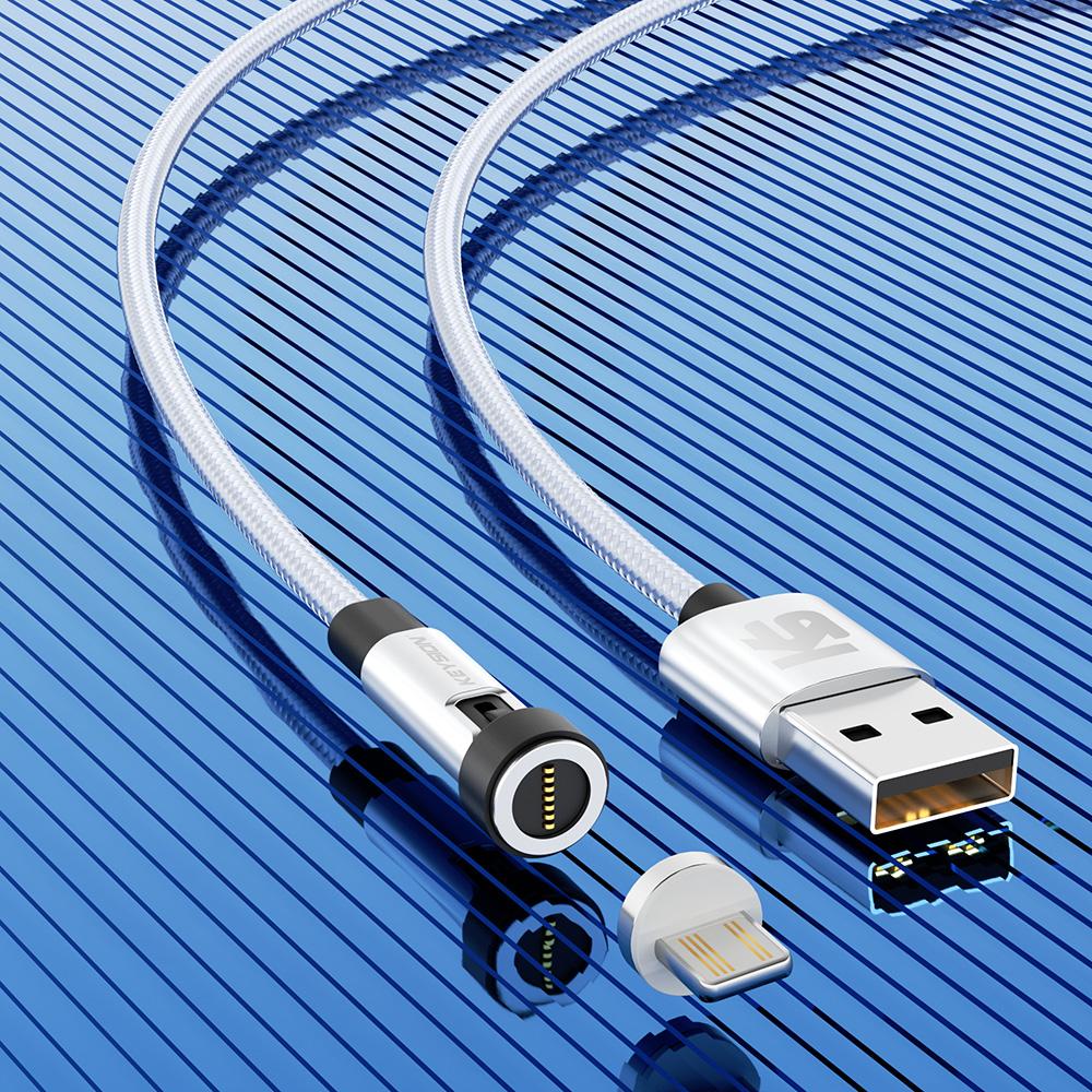 KEYSION Магнитный USB-кабель 5А, вращающийся игровой кабель, кабель для быстрой зарядки типа C, магнитное зарядное устройство для передачи данных, кабель Micro USB для мобильного телефона