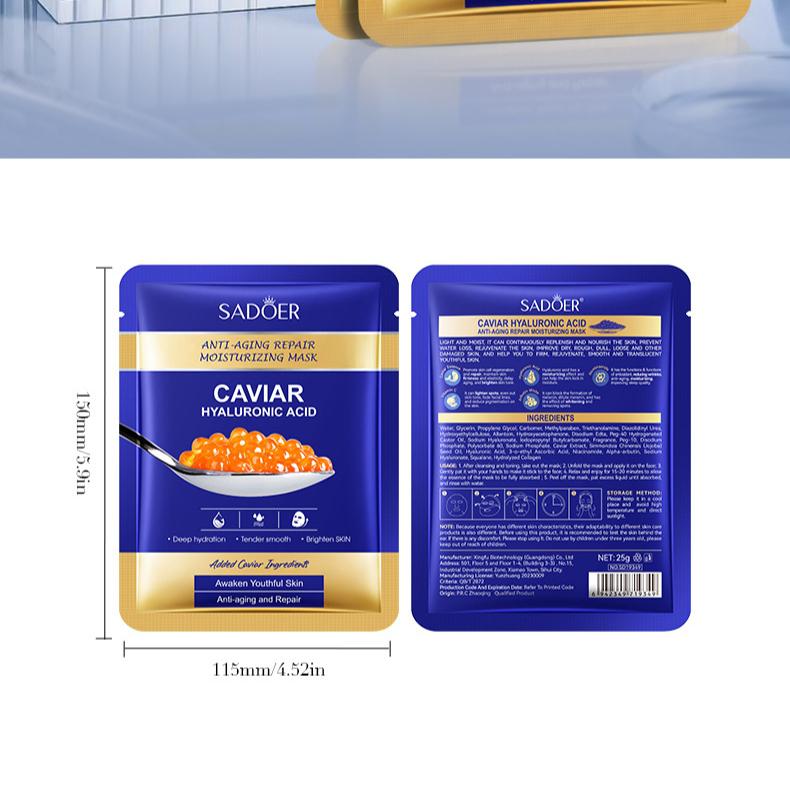 Маска для восстановления морщин с икрой 25 г Увлажняющая маска с гиалуроновой кислотой SADOER