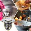 2Pcs Bounce Up Press Type Shower Sink Plug Bathroom Kitchen Accessories Plastic/Brass Core Drain Filter Hair Catcher Universal