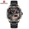Naviforce 9171 NF9171 Роскошные наручные часы Модные Водонепроницаемые Светящиеся стрелки Кварцевые Цифровые Двойной дисплей Часы для мужчин Montre Reloj