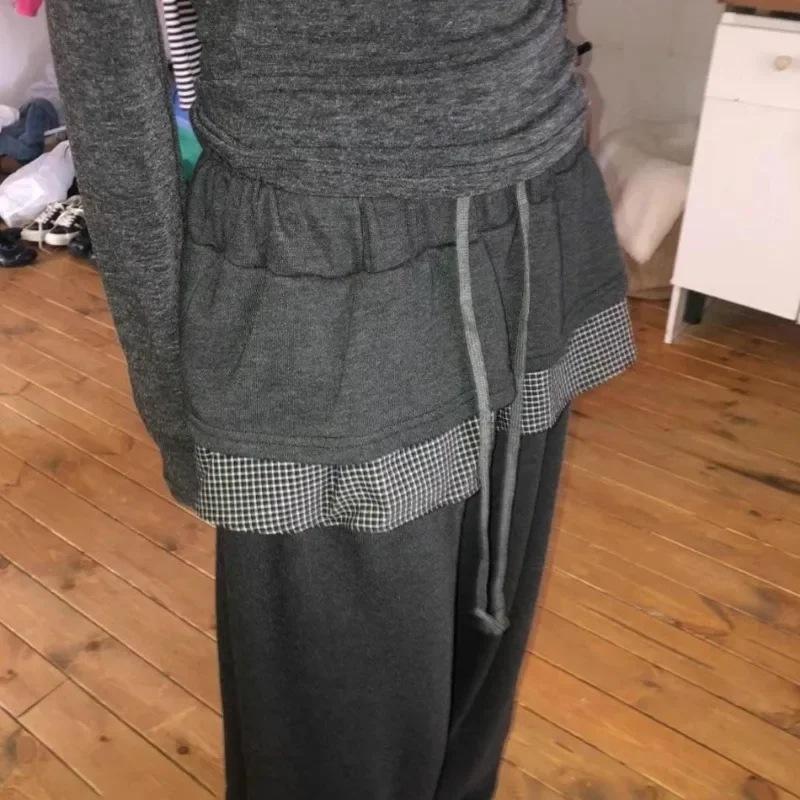 Женские модные японские спортивные штаны Pantalon Streetwear Joggers Femme Patchwork Plaid Casual Direct Y2k брюки