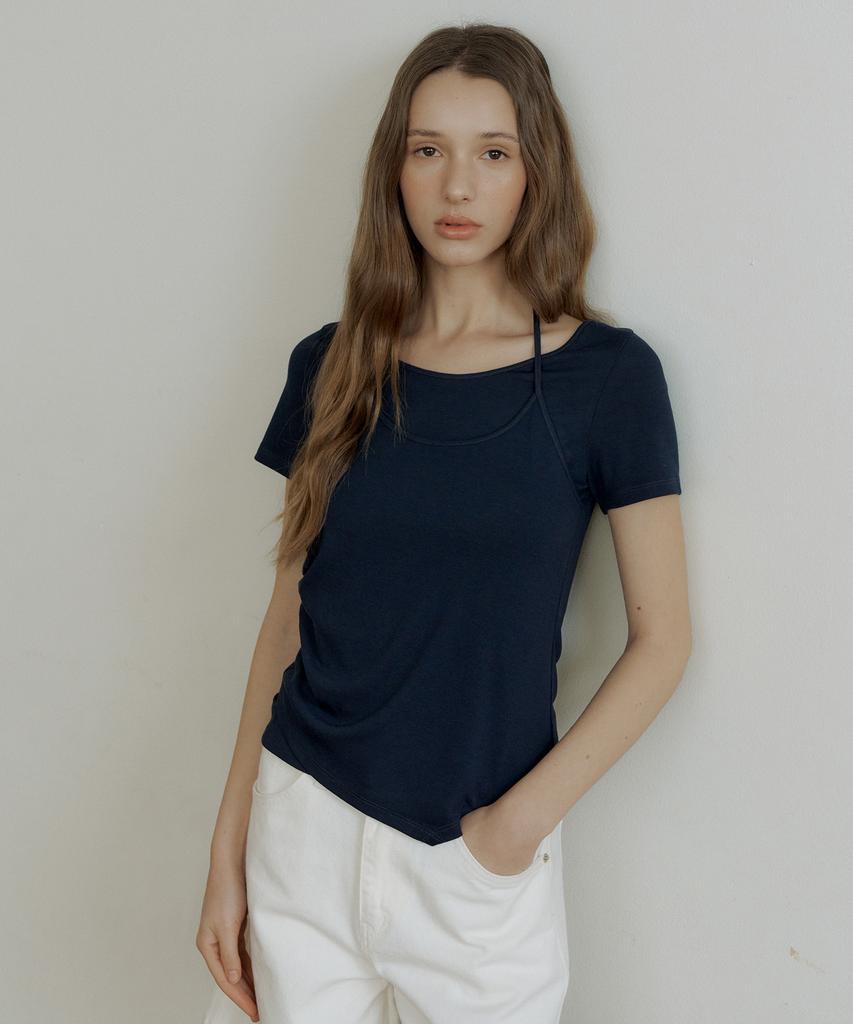 OCTETTE Halter Layered Jersey T-Shirts_3Color
