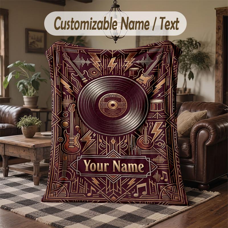 Plaid Star Artwork Theme Throw Blanket Custom Name Text Personalized Blanket Soft Cozy Blanket for Home Sofa Bed