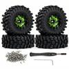 1/18 Crawler Metal Upgrade: 1.3" African Lion Tires with Rage Rims (Red/Green)