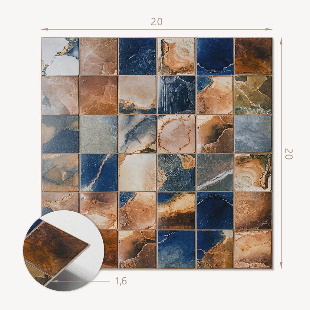 Kafelki Dekoracyjne Z Grafiką Przyklejane Mozaika Z Kamiennymi Wzorami 20X20X20 Cm