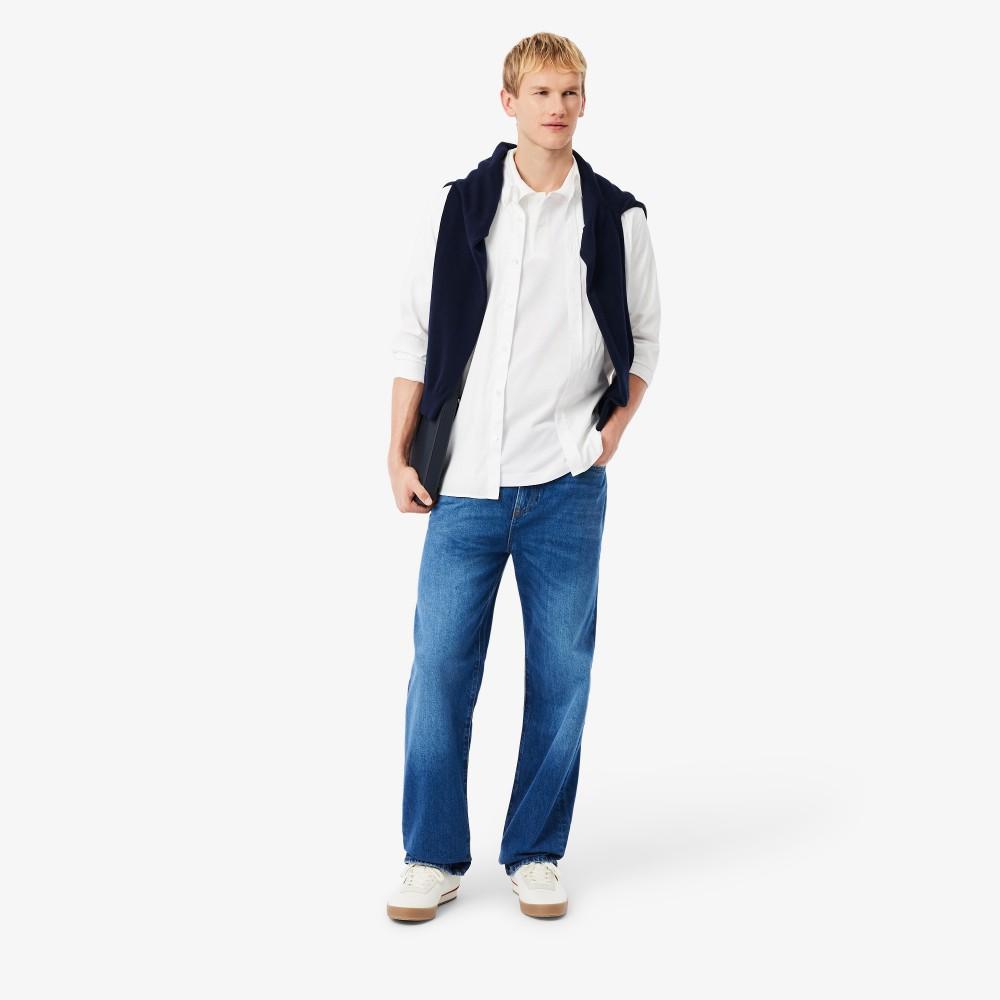 Lacoste Мужская футболка-поло с коротким рукавом и свободным кроем сsignature-принтом Croc PH7757-56G001