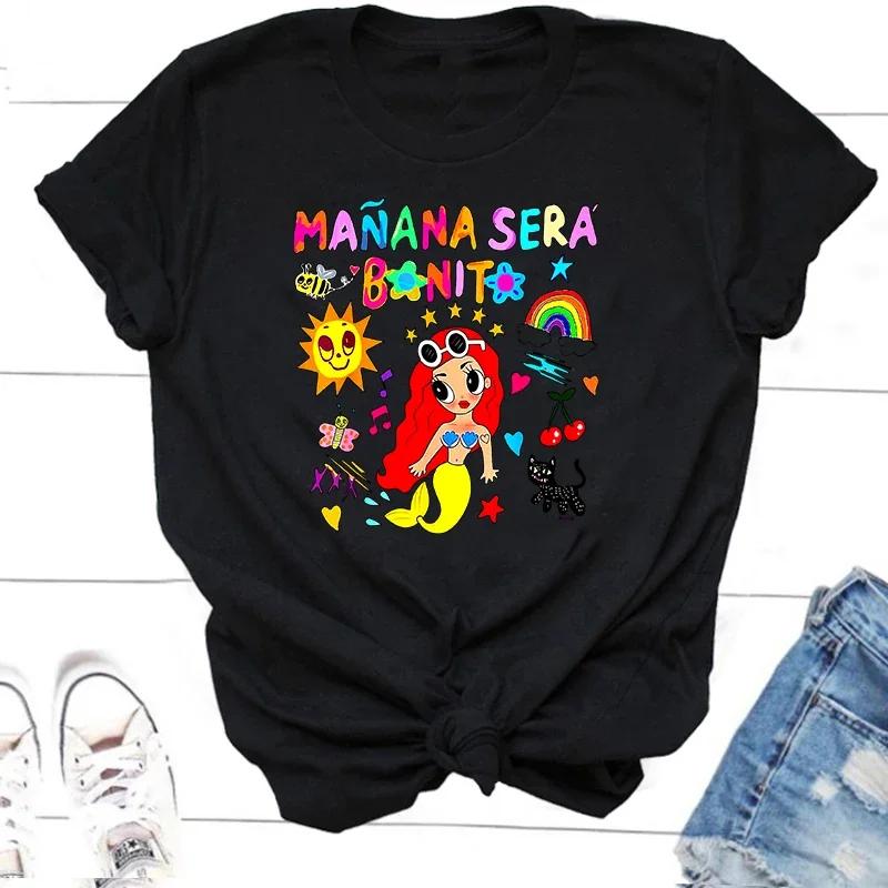 Женская футболка Manana Sera Bonito с коротким рукавом Karol G Merch Music Tomorrow Will Be Nice, трендовые футболки Sirena, уличная одежда