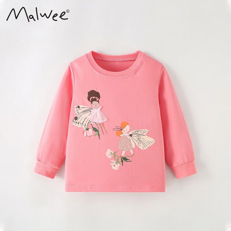 Girls Long Sleeve T-Shirt Cute Cartoon Cotton Top Kids Fall Winter