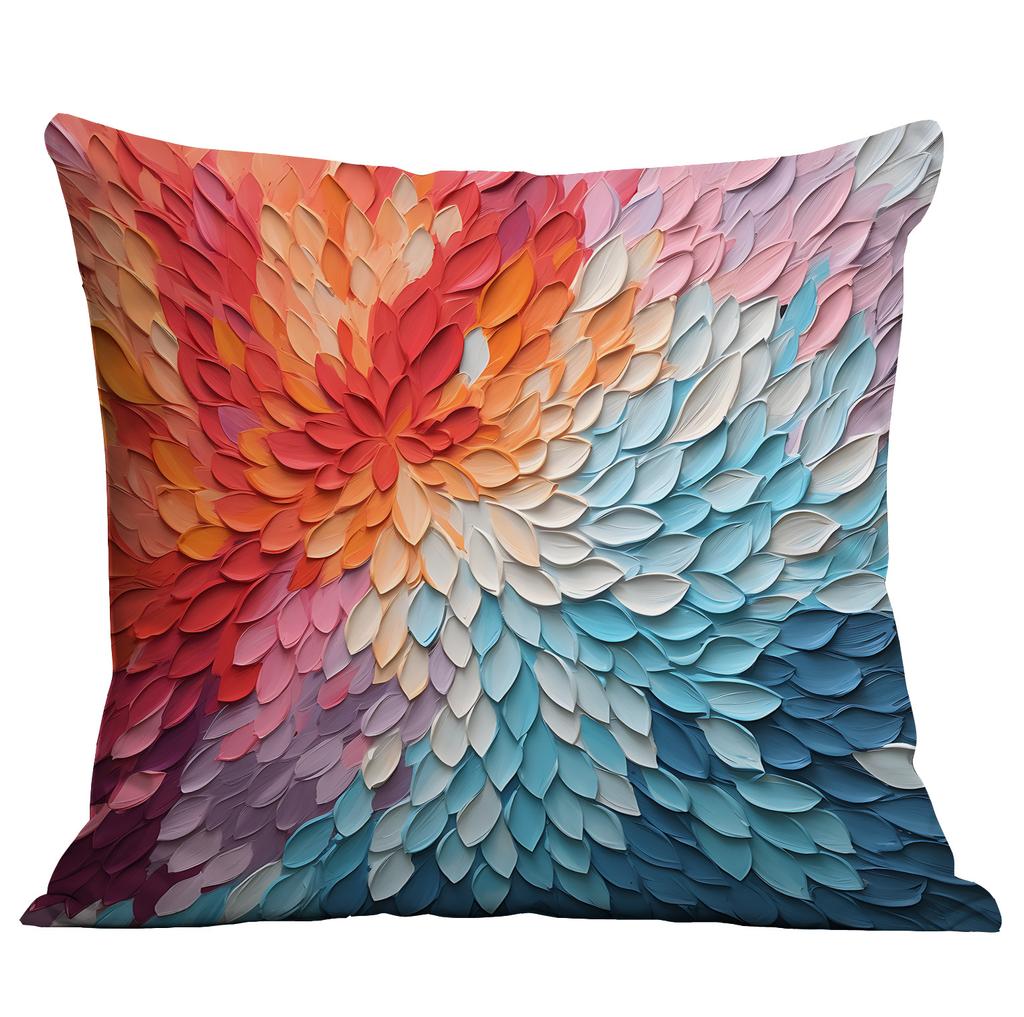 Новая наволочка с цветочным принтом, имитирующая трехмерный стиль масляной живописи, креативная цветочная, для дома, гостиной, диванной подушки