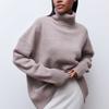 Autumn and Winter Women's Sweater Loose High Neck Comfortable Casual Long Sleeve Sweater