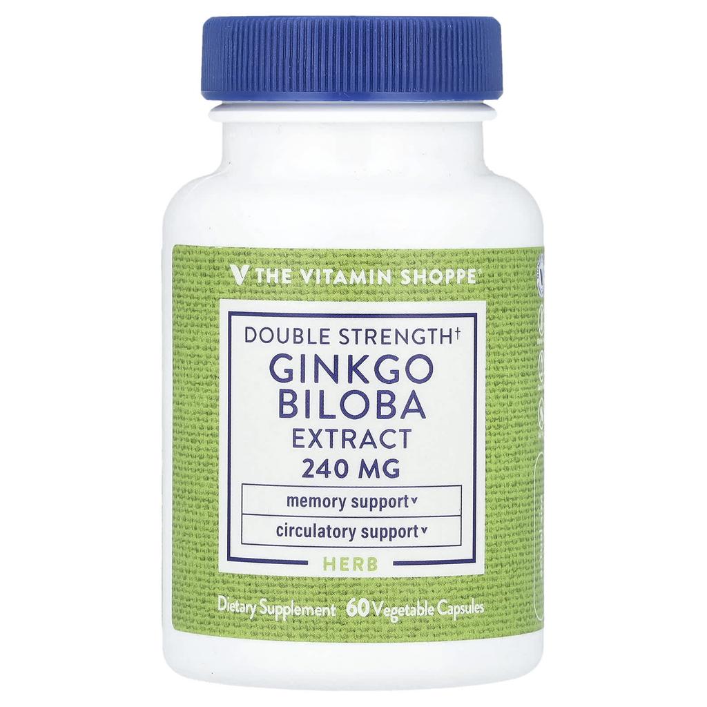 the Vitamin Shoppe Ginkgo Biloba Extract, Double Strength, 240 Mg, 60 Veggie Capsules
