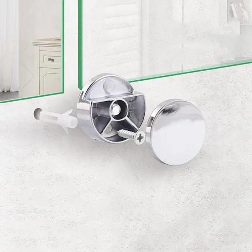 4pcs Brackets Glass Mirror Hinger Holder Glass Shelf Support Practical Glass Clip Bathroom Mirror