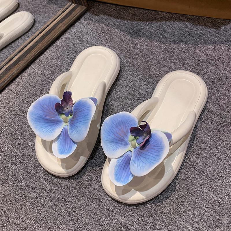 Роскошные женские тапочки Barbie Phalaenopsis Herringbone 2024, новая внешняя одежда на толстой подошве, летние пляжные тапочки высокого класса