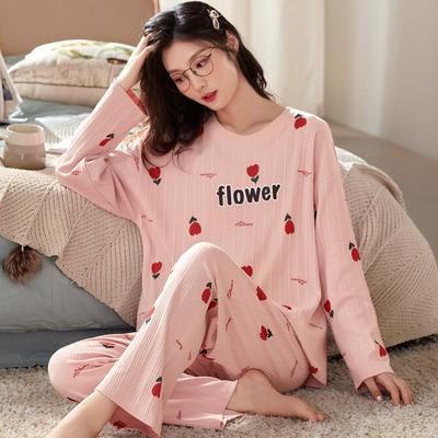 Хлопковая пижама, домашняя одежда, женская пижама, комплект с рисунком медведя из мультфильма, осень и зима, милые полосатые брюки с длинными рукавами, домашняя одежда для студентов