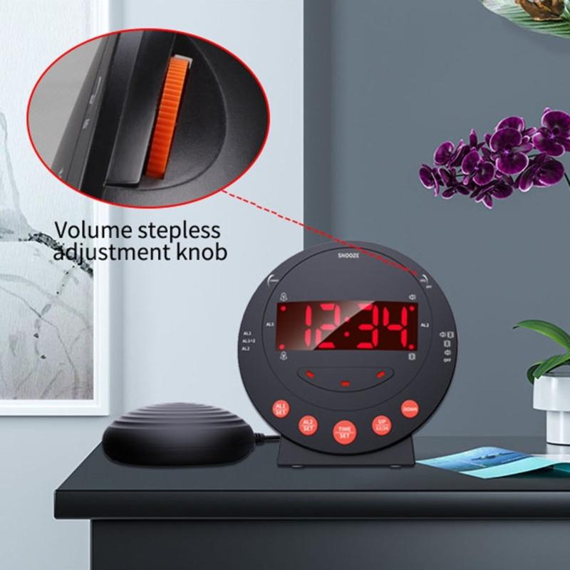Alarm Clock Vibrating Alarm Clock with Bed Shaker for Heavy Sleeper Large LED Display Digital Bedroom Clock