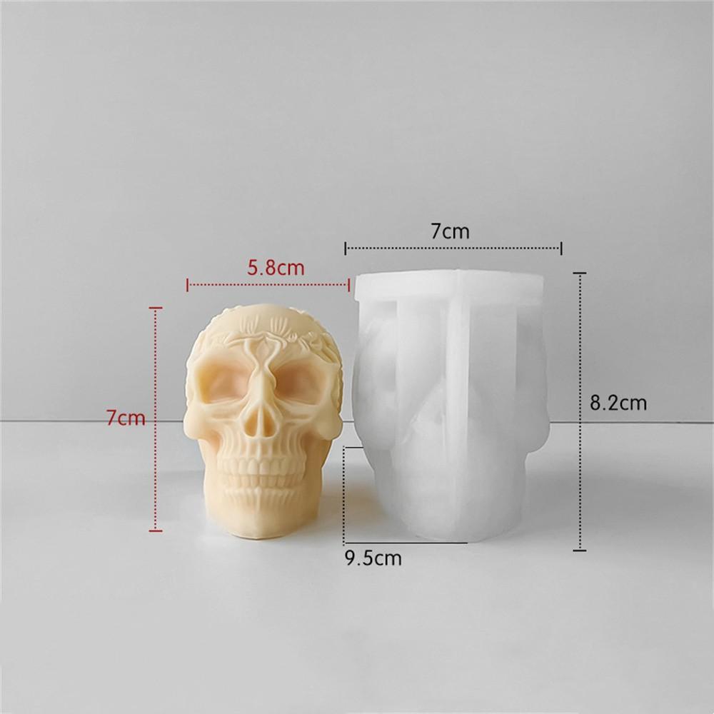 Высококачественная форма для черепа, товары для Хэллоуина, роза, цветок, череп, ароматерапия, свеча, гипс, цемент, смола, эпоксидная смола, формы