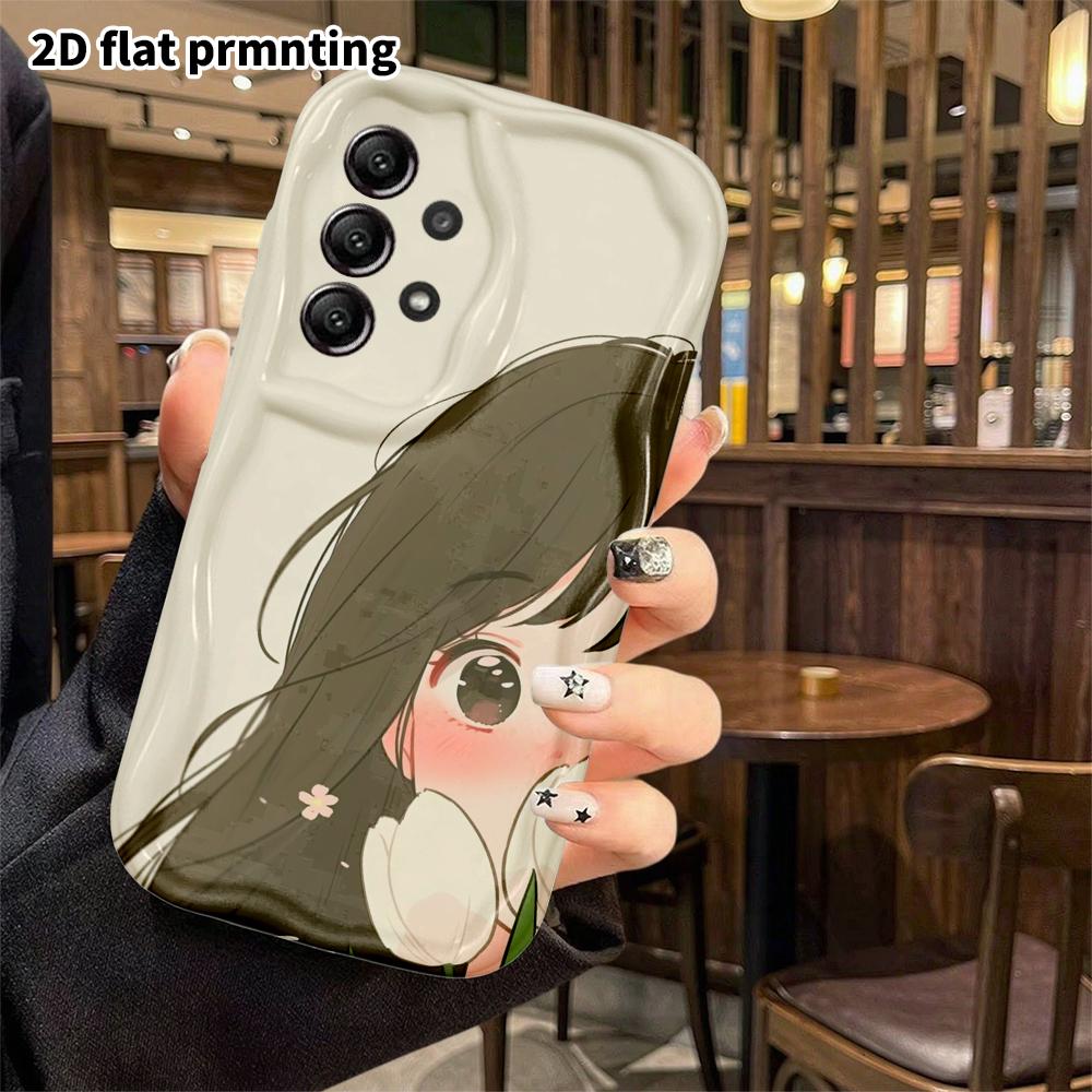Phone case: 2D flat Samsung Galaxy A34 A35 M05 M06 S20 S22 S21 FE Plus 5G protective case, Tulip Girl, perfect Christmas and Halloween holiday gift