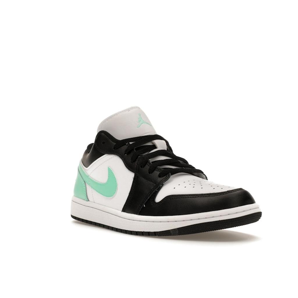 Мужские кроссовки Air Jordan 1 Low Green Glow Белый Черный 553558-131