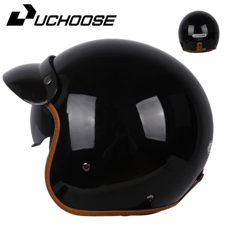 Vintage-Style Half Helmet Adults Unisex Motorcycle Scooter Riding DOT Certified ABS Safety