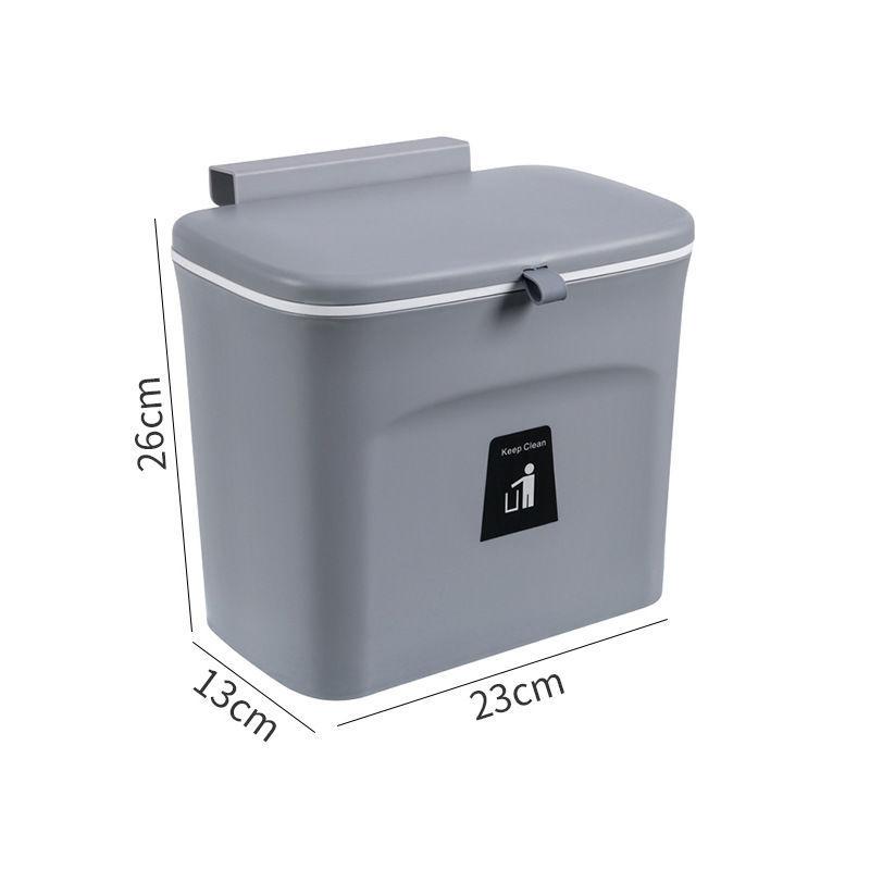 Wall Mounted Kitchen Waste Bucket Non Perforated With Cover Waste Storage Bin Kitchen Bathroom Large Capacity Garbage Bin