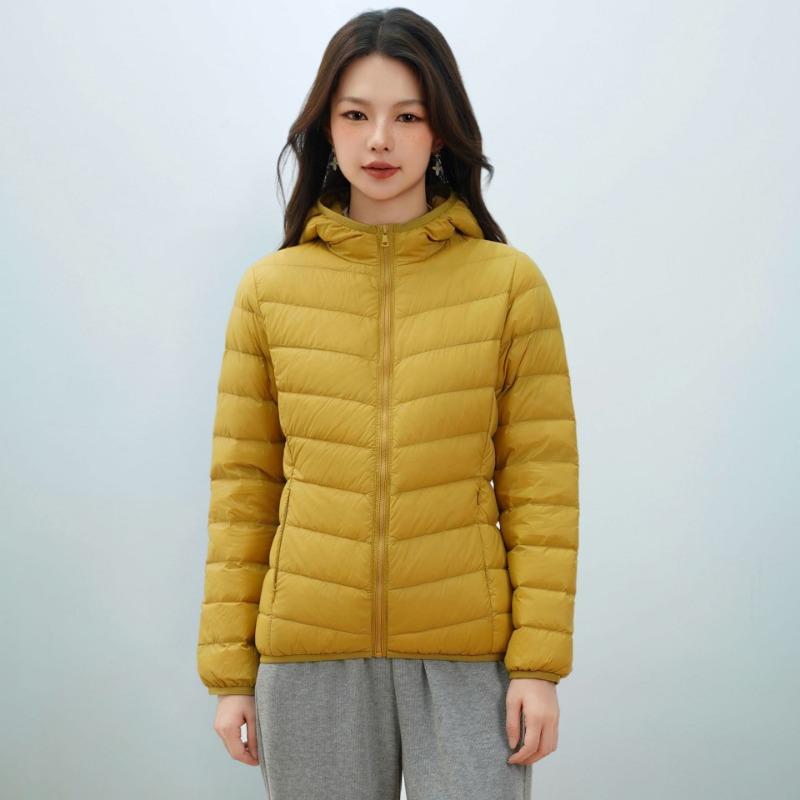 Женская одежда осень и зима новая новая национальная стандартная 90 пуховая легкая пуховая куртка женское простое пальто с капюшоном