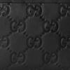 Gucci Double G logo zipper closure leather clutch medium men's black
