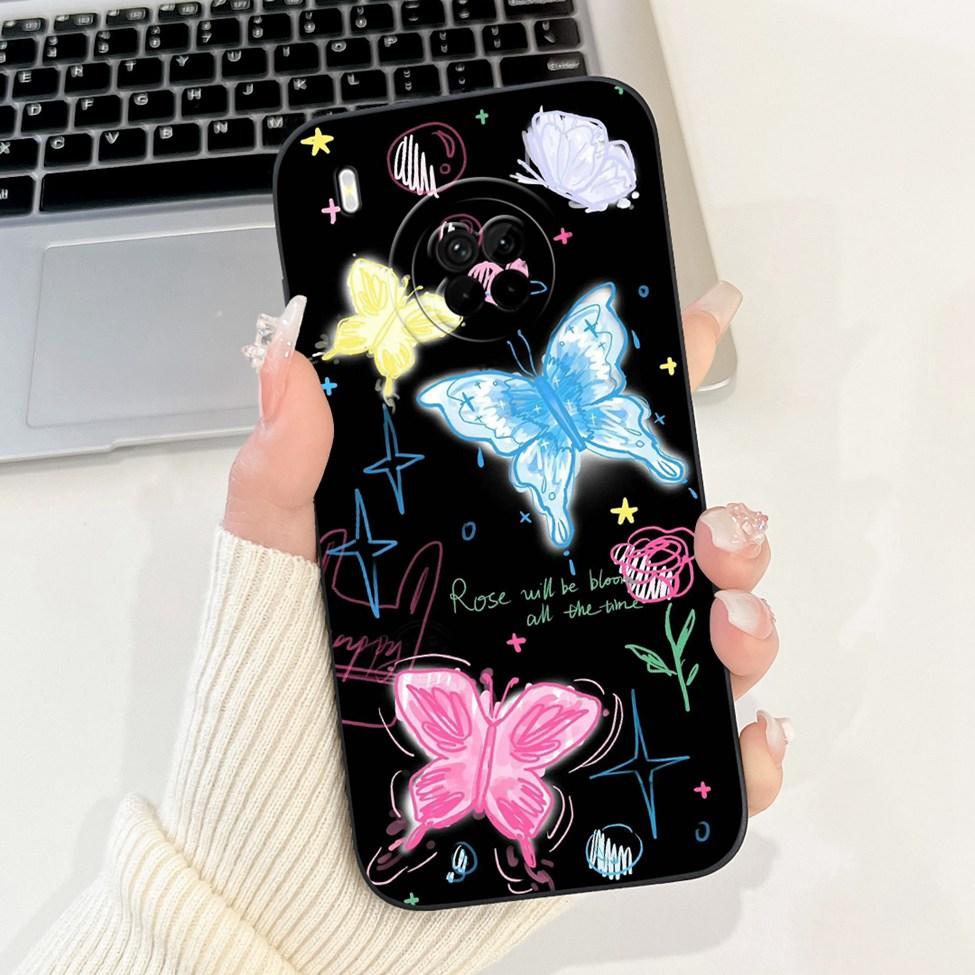 For Huawei Y9a Case Fashion Cute Cartoon Luxury Flowers Silicone Back Cover For Huawei Y9a Phone Case Shockproof Bumper FRL-L22