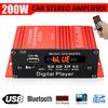100W+100W DC 12V 2CH Car Audio FM Radio Amplificador HIFI Audio Power Amplifier Bluetooth Stereo USB Remote Control
