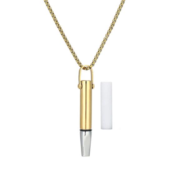 Ожерелье для осознанного дыхания из нержавеющей стали, ожерелье для снятия беспокойства и дыхания для женщин и мужчин, ожерелье со свистком для медитации и снятия стресса