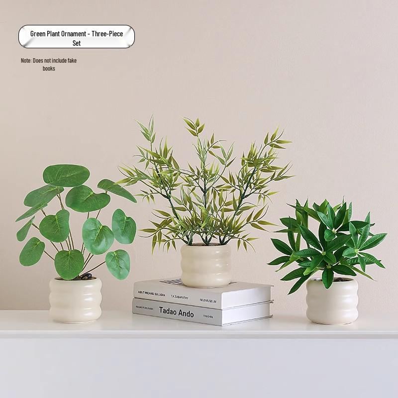 Nordic Small Potted Plant Decor - Indoor Bonsai & Bionic Greenery for Office or Living Room.