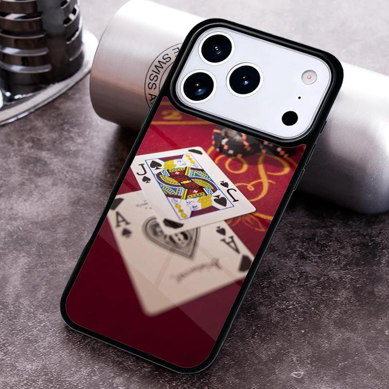 Чехол-бампер для iPhone 17 16 15 Pro Max Air 14 13 12 11 Plus с рисунком в стиле казино Покер, ударопрочный