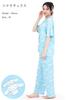 SAZAC Cinnamoroll and Milk Shirt Powder Stretch Short Sleeve and Long Pants Loungewear Pajamas, Fabric, Women's Set, (Sax/L/SAN1951)