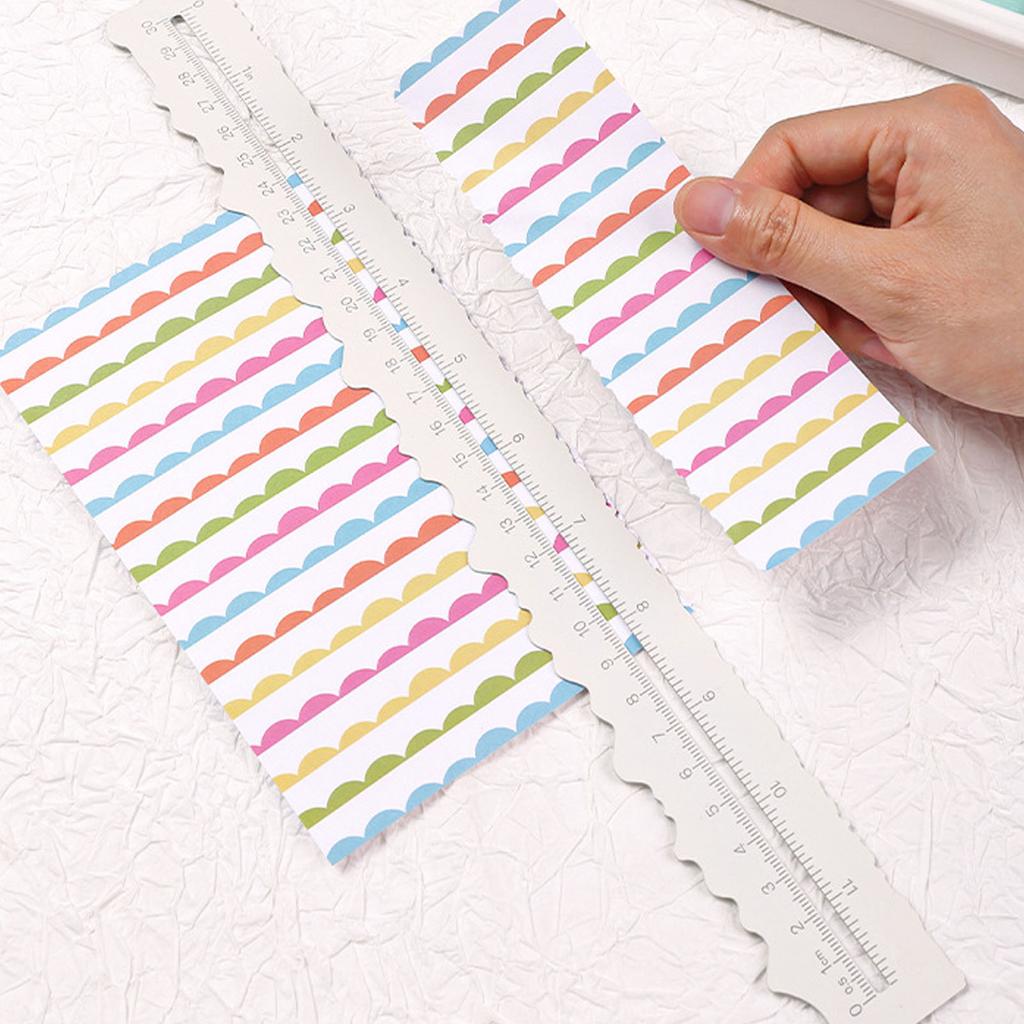 Paper Tearing Ruler Plastic Double Sided Deckle Edge Ruler for Crafting Activities