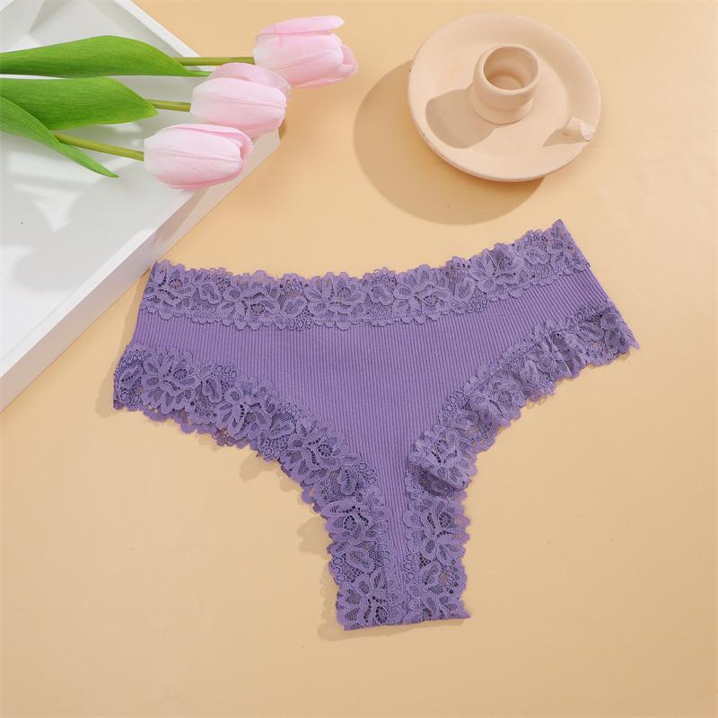 FINETOO Хлопковые бесшовные кружевные трусики для женщин, сексуальные трусики, удобное нижнее белье, женские стринги с цветочным принтом
