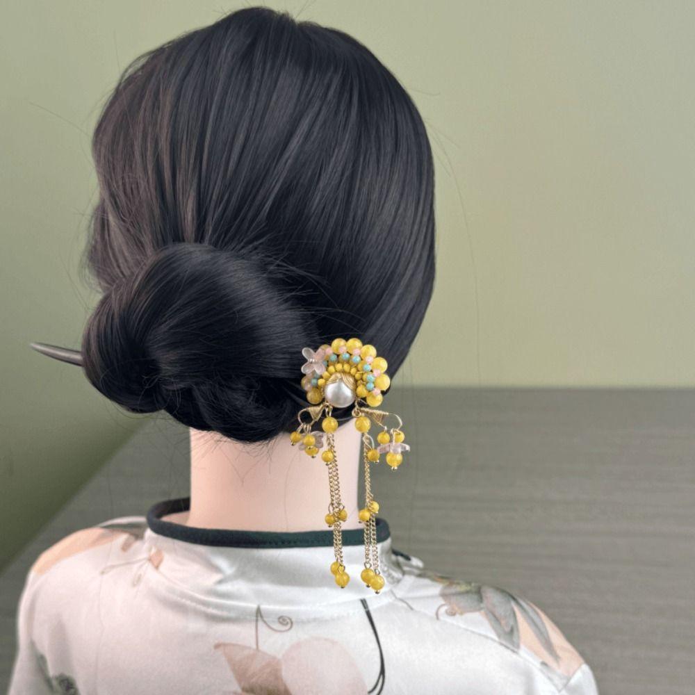 Tassel New Chinese Style Hair Clip Red Hanfu Hairpin Beijing Opera Hair Accessories Bridal