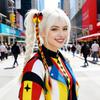 Заколки для волос Yousheng с косичками для детей 2-в-1 Бант-ободок Дизайн в цветах флага Заколка для волос с мягким хвостиком-кисточкой Аксессуар для волос для игрового дня, вечеринки