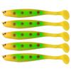 5pcs/bag Soft Lures 11CM-8.3G Fishing Lure Wobblers Double Color Aritificial T Tail Silicone Bait Swimbait Bass Pike Tackle