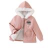 Детская одежда Новая Осень Зима С капюшоном Флисовая Теплая Куртка на молнии для девочек