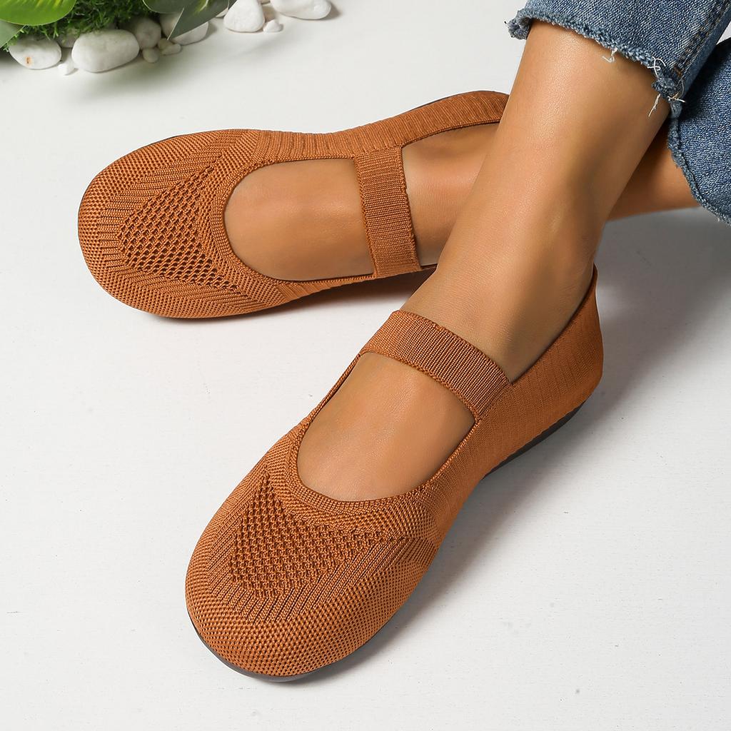 Мода Осень Новые Женская Мода Круглый Носок Плоские Нескользящие Женские Туфли Однотонные Сетчатые С мелким вырезом Слипоны Женские Туфли Большой Размер