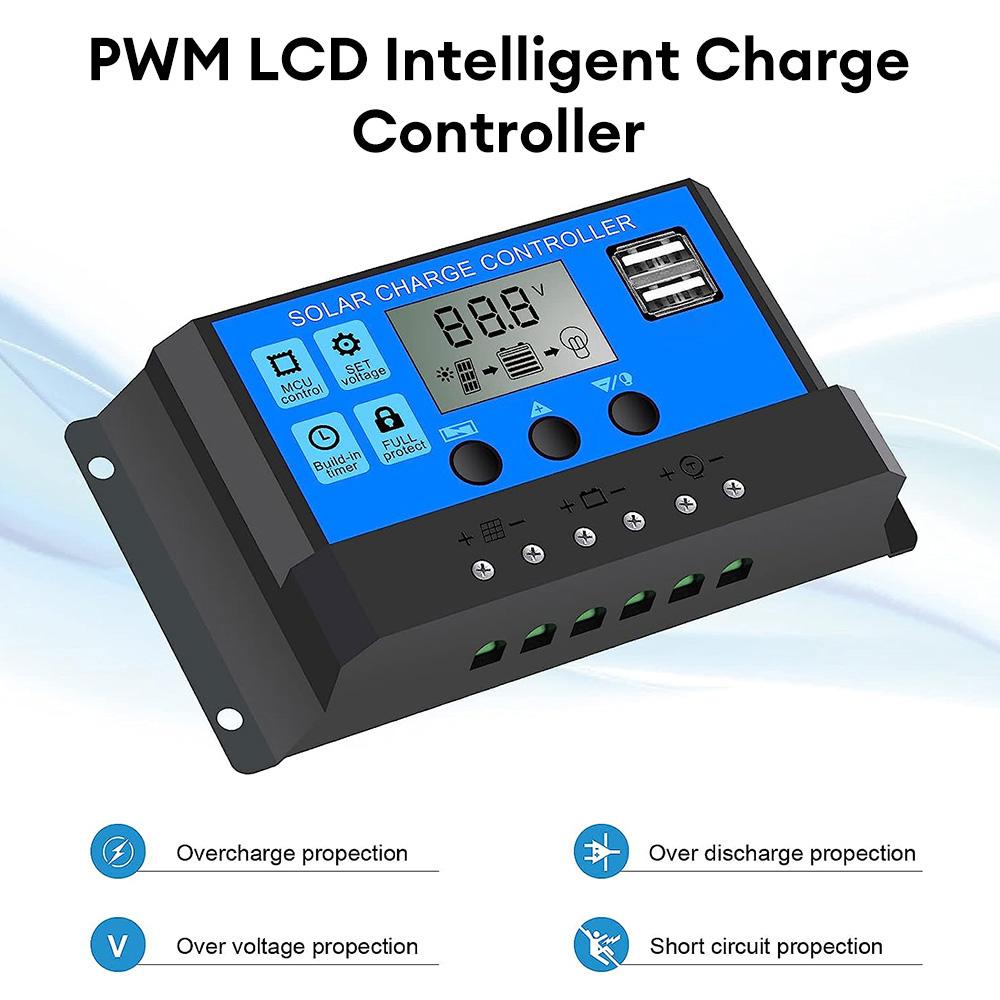 Комплект солнечных панелей 12 В с контроллером заряда солнечных батарей 100 А и удлинительным кабелем с зажимами для аккумулятора для лодок, мотоциклов, фар, камер автофургонов
