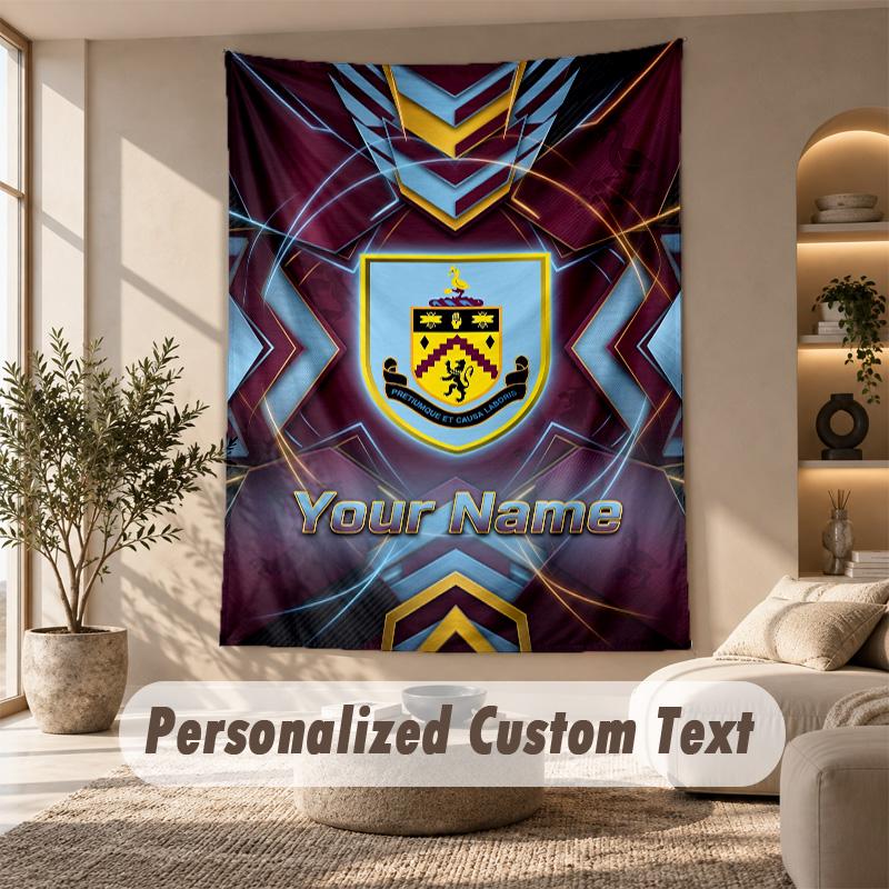 Tapestry Custom Name Text, Wall Hanging Tapestry Home Room DecorBurnley Football