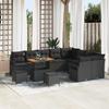 VidaXL 12-piece Garden Sofa Set Black Poly Rattan, Rectangular Outdoor Lounge, Modular for Garden 3362564