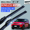 For KIA Soul MK1 2009-2013 Car Windshield Wiper U-type Soft Rubber Frameless Bracketless Car Wipers 24"+20"